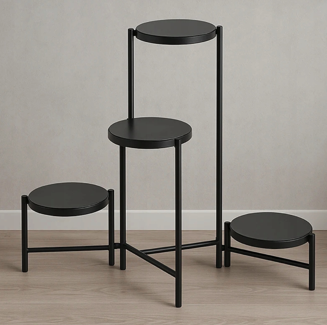 Kovový stojan na kvety - 4 úrovne