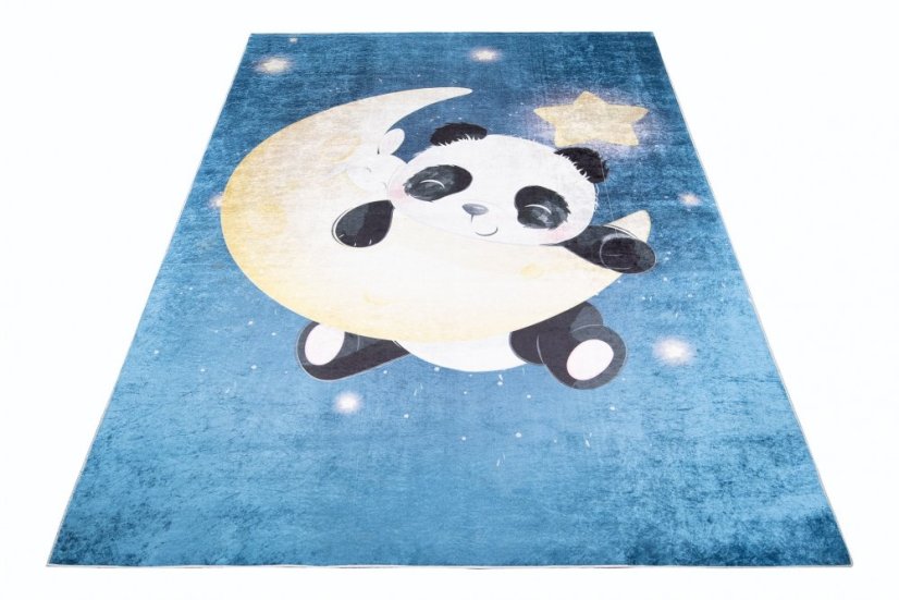 Kinderteppich mit Panda-Motiv auf dem Mond