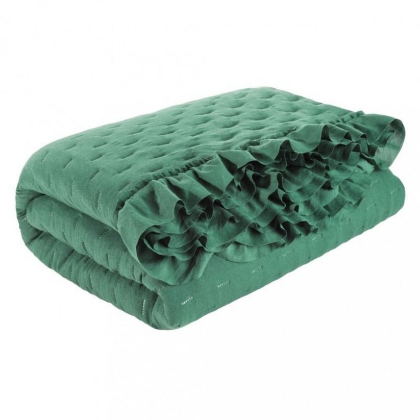 Luxusní přehoz na postel v zelené barvě