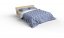 Lenjerie de pat de lux albă și albastră cu model în zig-zag