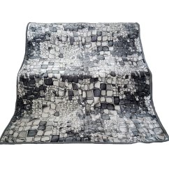 Luxusná deka z akrylu sivá s motívom kameňov