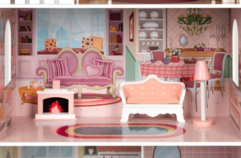 Velký domeček pro panenky Barbie se sadou nábytku
