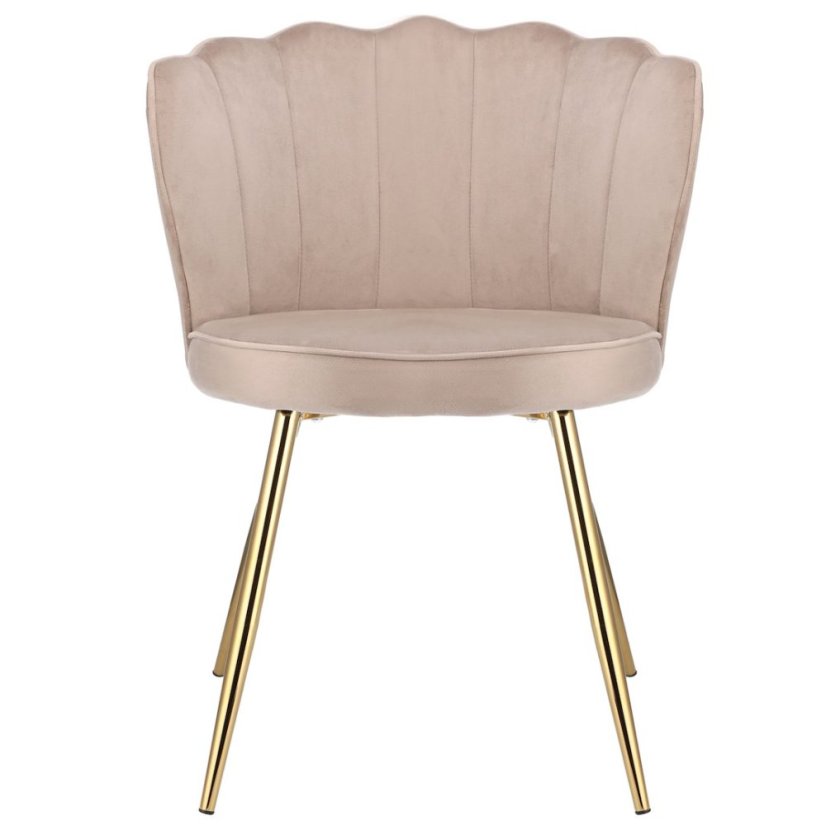 Zamatová jedálenská stolička FIORE v tvare mušle