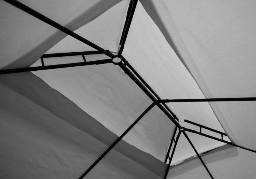 Градинска палатка 3 x 4 м с мрежа против комари в сиво