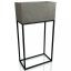 Schöne breite Metall Pflanzgefäß in grau auf hohen Beinen LOFT FIORINO 42X22X80 cm