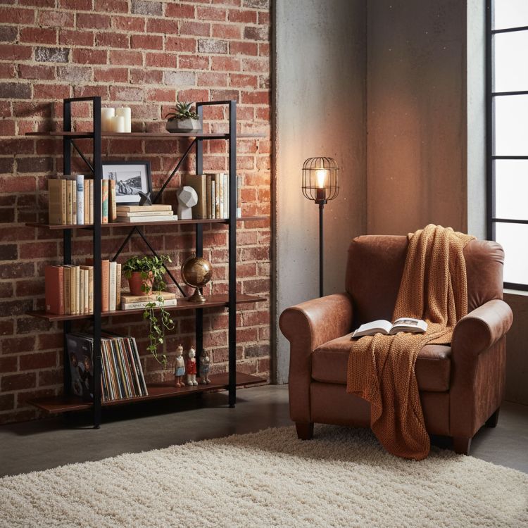 Loftový kovový regál – 4 police