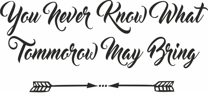 Adesivo murale YOU NEVER KNOW WHAT TOMMOROW MAY BRING