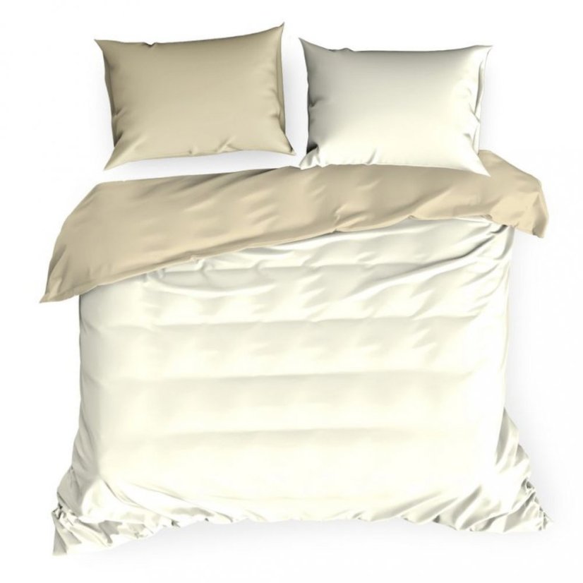 Jemné obojstrané posteľné obliečky krémovej farby
