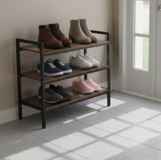 Cipőszekrény 3 fa polccal