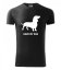 Bavlnené tričko s krátkym rukávom s potlačou psíka - Farba: Čierna, Veľkosť: L
