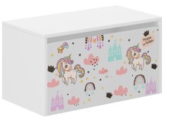 Detský úložný box s motívom dúhového jednorožca – 40 × 40 × 69 cm
