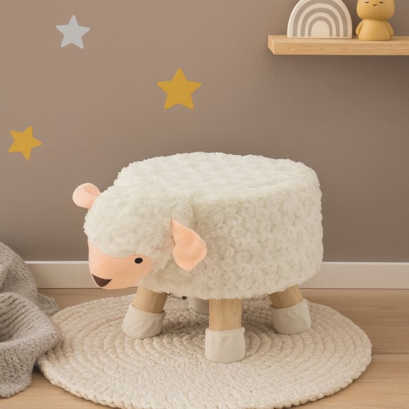 Kinderhocker mit Schafmotiv