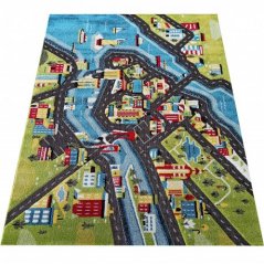 Senzorický detský koberec s motívom mesta