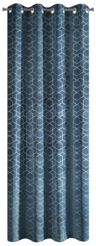 Modre dekorativne zavese z obešanjem na kovinske obroče 135 x 250 cm
