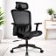 Ergonomická kancelářská židle HC-1045 s opěradlem ze síťoviny - černá