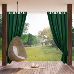 Dunkelgrüner wasserdichter Außenvorhang für Pergola
