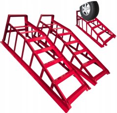 Nájezdové rampy pro auta, kovové rampy 2 ks - 2 tuny