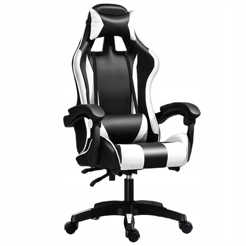 Čierno biele pohodlné herné kreslo