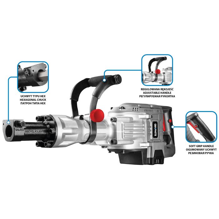 Martello demolitore con potenza di 1700W 58G868 GRAPHITE