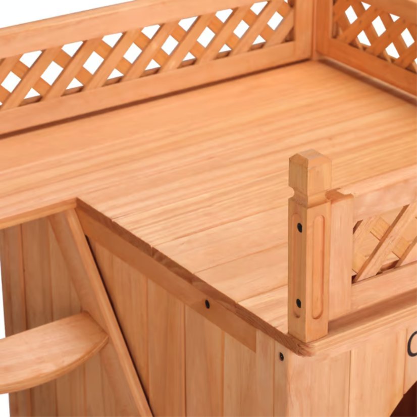Casetta per gatti in legno 53,5 x 54,5 x 64,5 cm