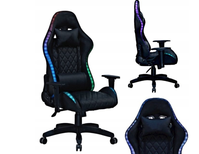 Stylischer ergonomischer Gaming-Stuhl mit LED-Beleuchtung