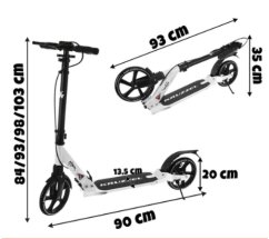 Zložljiv mestni skuter z vzmetenjem - velika kolesa 200 mm