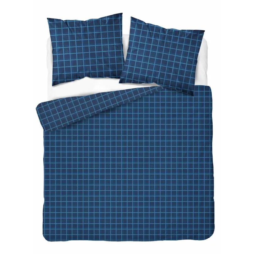 Cearșafuri de pat din bumbac satinat cu un model de pătrate