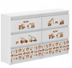 Cassettiera per bambini per piccoli costruttori, 77 x 30 x 120 cm