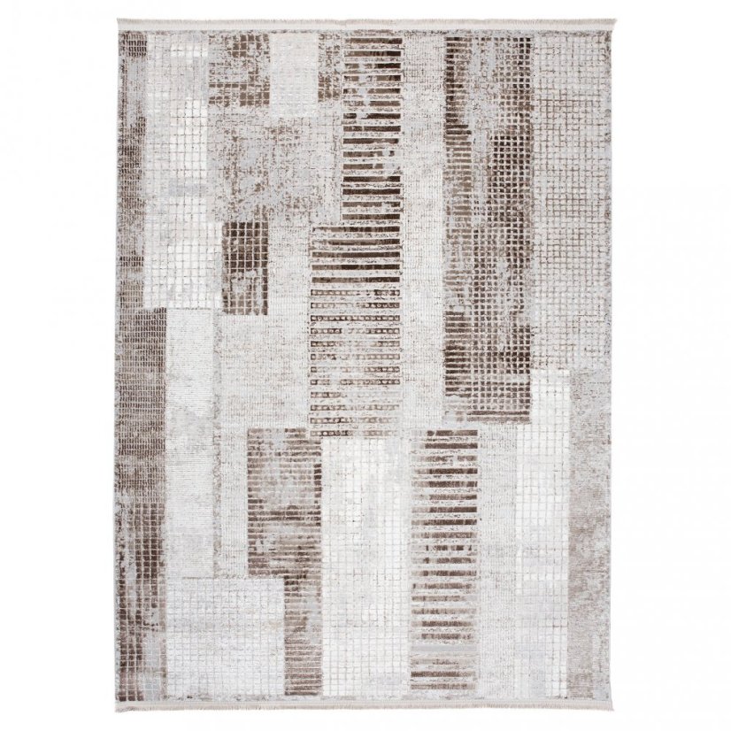 SAHARA Modern vintage szőnyeg geometrikus mintákkal a barna árnyalataiban