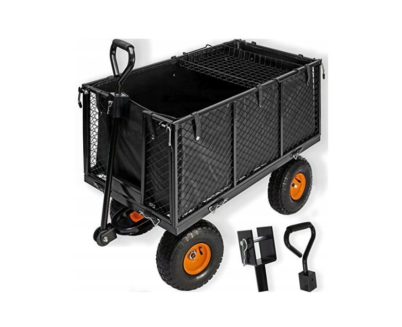 Gartenwagen auf aufblasbaren Rädern 220 l / 350 kg