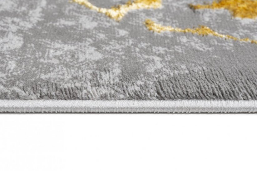 Esclusivo tappeto moderno grigio con motivo oro