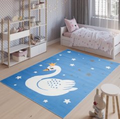 Teppich für Kinderzimmer mit einem Schwan