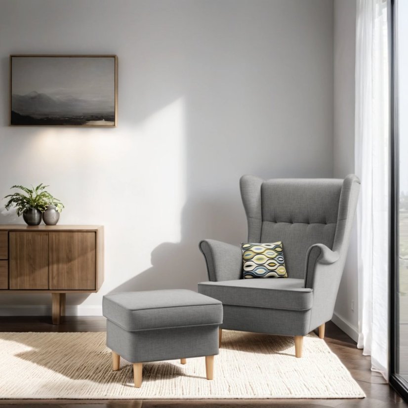 Moderní pohodlné křeslo v mátové barvě