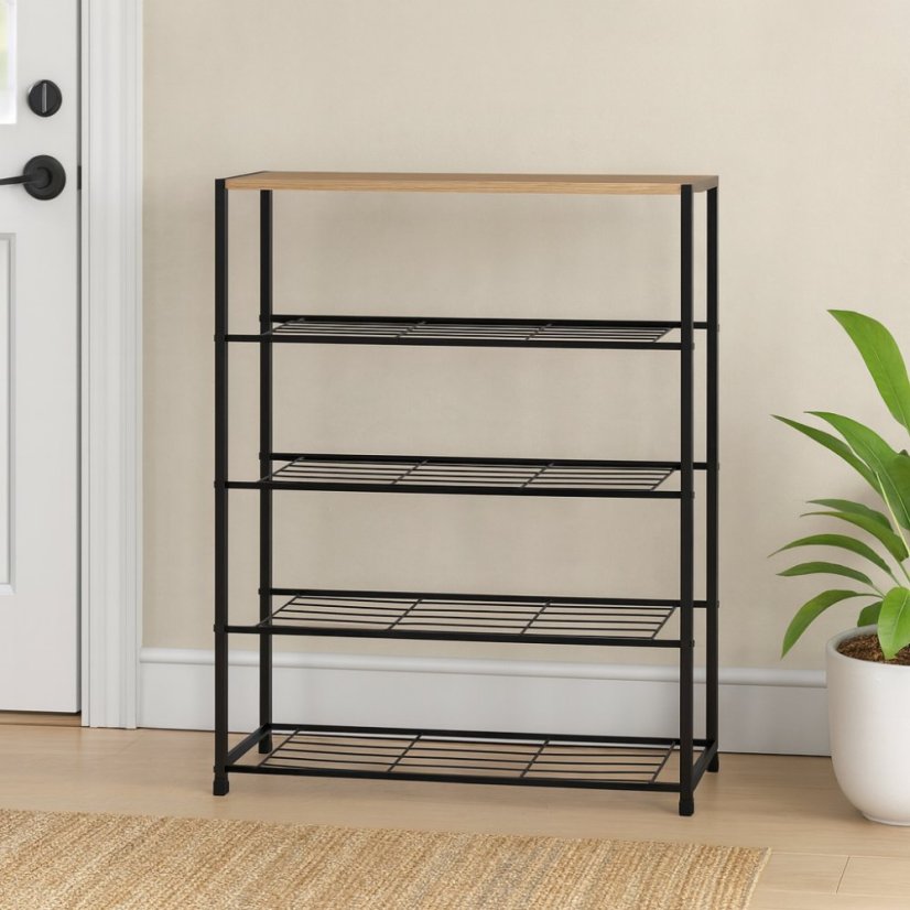 Regál na boty s kovovou konstrukcí - 4 police, až 16 párů