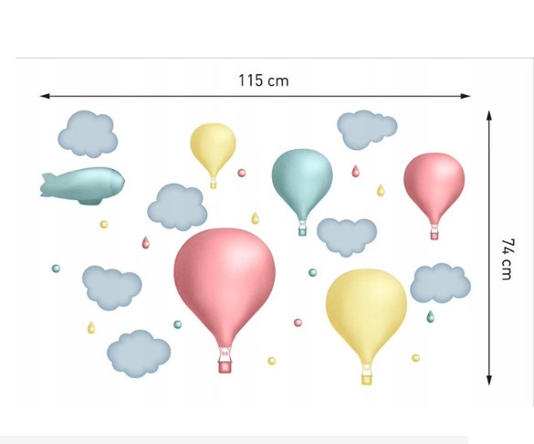 Autocolante cu design balon, 115 cm x 74 cm