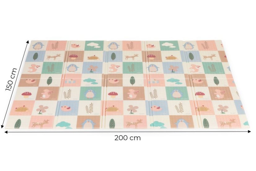 Wendbare Schaumstoff-Spielmatte für Kinder 150 x 200 cm - Tiere