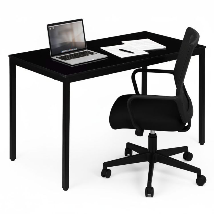 Konyhai asztal fekete 120 x 60 cm - univerzális asztal 4-5 személyre