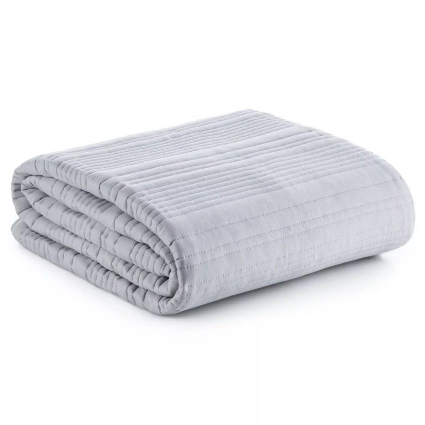 Elegáns ágytakaró TARA matt szövetből, steppelt mintával - világosszürke