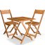 Set da giardino in legno 3 pezzi - tavolo pieghevole + sedie