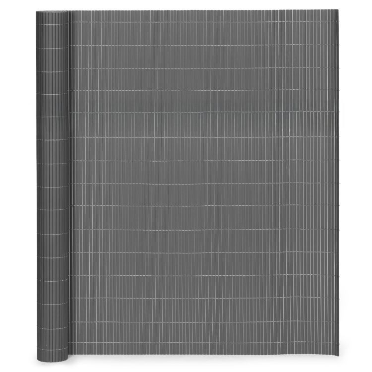 Obojstranná antracitová clona na balkón, plot a terasu z PVC