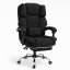 Ergonomischer Bürostuhl mit Fußstütze und Massage - schwarzer Stoff