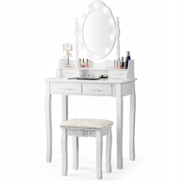 Kvalitný toaletný stolík so zrkadlom a LED svetielkami