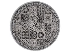 Sivý okrúhly koberec MELISSA so vzorom porto dlaždíc