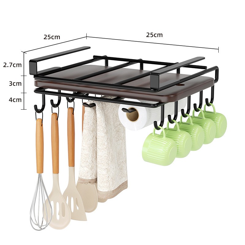 Hängendes Metallregal - Küchenorganizer schwarz