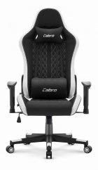 CABRO C508 gejmerska stolica s naslonom podesivim za 180° i 2D naslonima za ruke, do 150 kg, crno-bijela