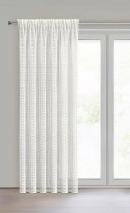 Cortina boho alb elegant cu model de dantelă cu panglică