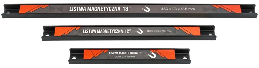 Sada magnetických líšt na náradie 20, 30, 46 cm
