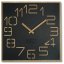 Designové nástěnné hodiny v kombinaci dřeva a černé barvy 40 cm