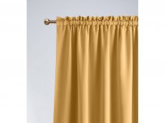 Gorčično rumena zatemnitvena zavesa z nagubanim trakom 140 x 250 cm