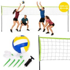 Skládací síť na volejbal a badminton se sloupky - 600 x 242 cm